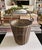 1970s Vintage Solid Brass Woven Basket With Swing Handles For Sale - Image 5 of 12