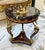 1990s French Style Wood Side Table With Glass Top, Gold Leaf Details For Sale - Image 4 of 6