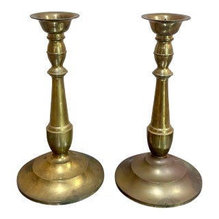 1950s-60s Large Brass Candlesticks For Sale