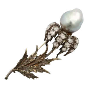 18kt Yellow Gold and Silver M Buccellati Flower Brooch
