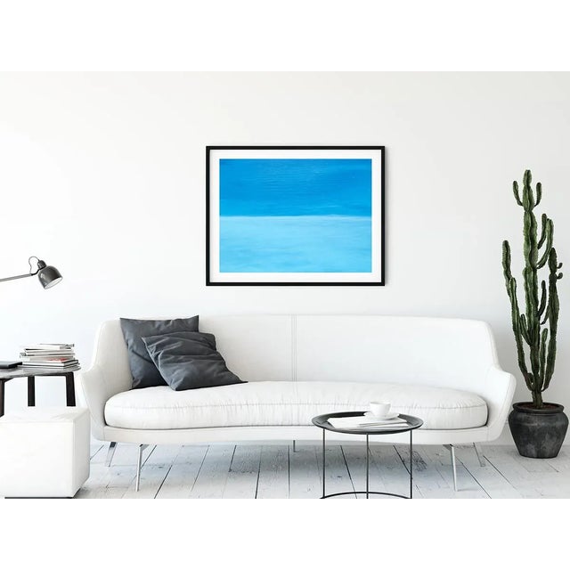 Contemporary Minimalist Coastal Photography Print, Blue Abstract Art Print, 45 X 30" Fine Art Photograph, 'Ionian Sea Blues' For Sale In Boston - Image 6 of 9