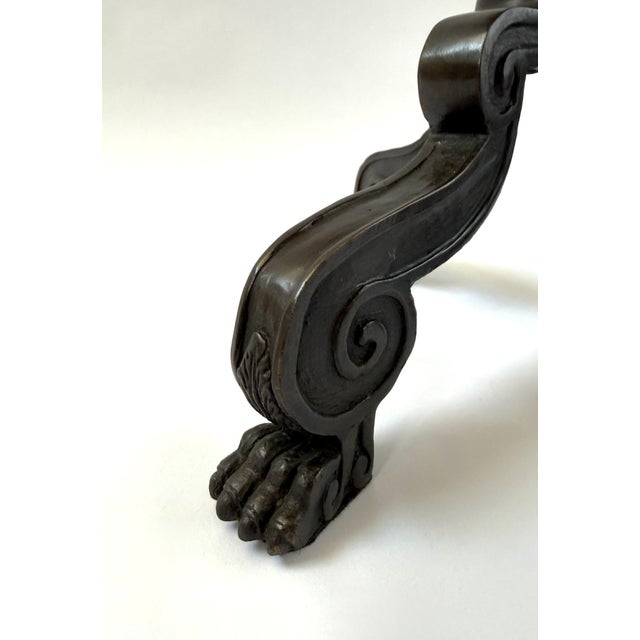 Bronze End Table, Marble Top - 27"h For Sale In Dallas - Image 6 of 7