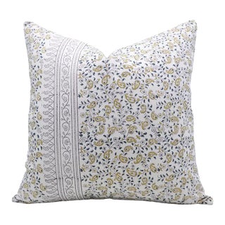 Fabdivine Decorative Block Print Cushion Cover 14x20 Inch Duck Canvas-Kerijaal Border For Sale