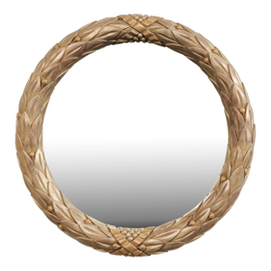 Garland-Carved Venetian Style Round Mirror
