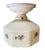 1910s Custard Geometric Glass Ceiling Flushmounts With Flower Motifs - a Pair For Sale In Los Angeles - Image 6 of 8