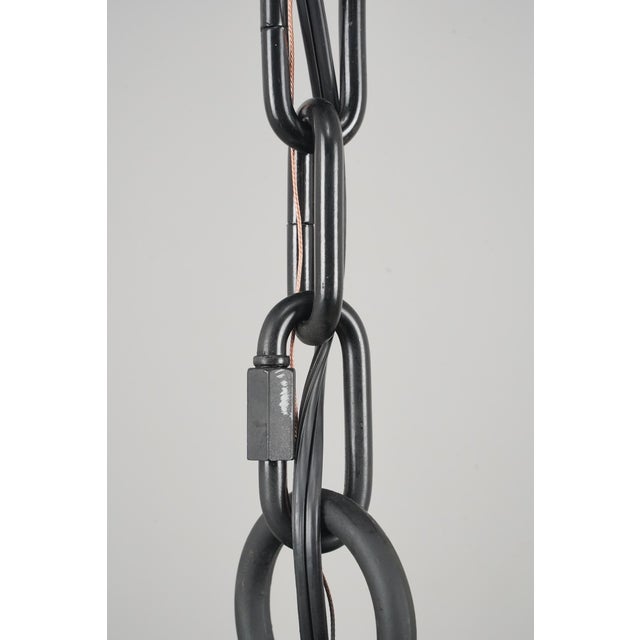 Mid 20th Century Restored 20 In. Holophane Glass Paris Street Light Pendant Fixture For Sale - Image 12 of 14