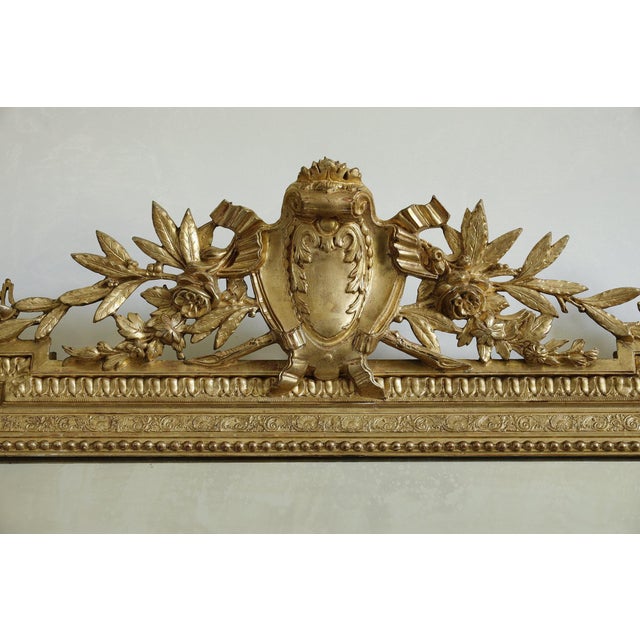 Gold Napoleon III Style Gilded Wood Mirror, 19th Century For Sale - Image 8 of 13