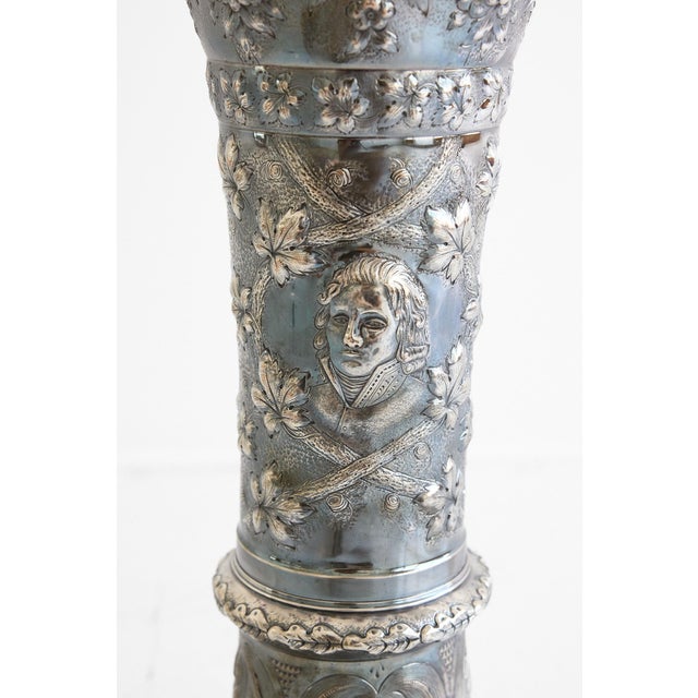 Silver Repoussé Umbrella Stand or Vase, British Hallmarked, 19th Century For Sale - Image 9 of 18