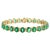 Arts & Crafts 12 Carat Natural Emerald & 2.8 Carat Diamond Tennis Bracelet 14 Kt Yellow Gold For Sale - Image 3 of 18