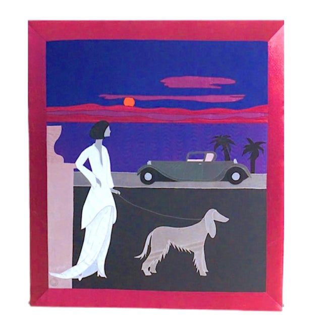Mid 20th Century Art Deco Style Silk Wall Hanging by Patrick Burnham For Sale - Image 5 of 5
