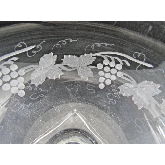 William Yeoward Cordelia Footed Grapevine Etched Compote Rose Bowl For Sale - Image 13 of 17