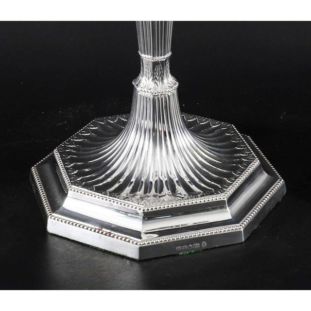 Metal Antique Silver Plated Four Light Candelabra by Hawksworth, 19th Century, Set of 2 For Sale - Image 7 of 17
