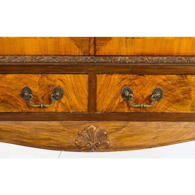 Wood Early 20th Century Queen Anne Burr Walnut Cocktail Cabinet For Sale - Image 7 of 18