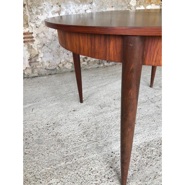 Mid-Century Round Extendable Dining Table with Butterfly Leaf, 1960s For Sale - Image 13 of 18