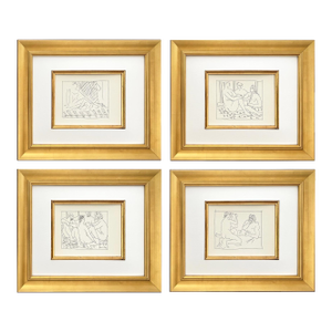 1970s Picasso Set of 4 Framed Remarkable Prints.