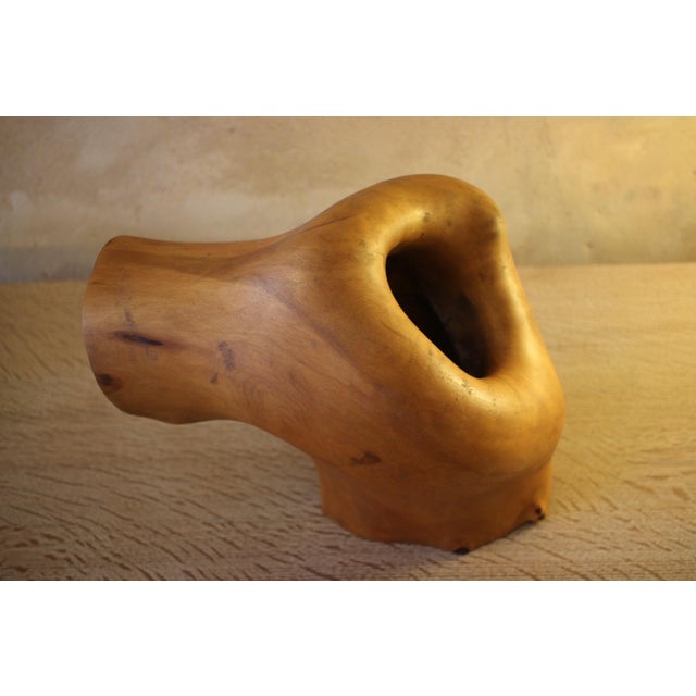 Finely carved mid century abstract wood sculpture with etched decoration, Australian Aboriginal.