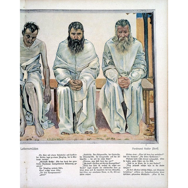 Jugend Magazine 1907 Ferdinand Hodler "The Weary of Life" Print For Sale - Image 4 of 4