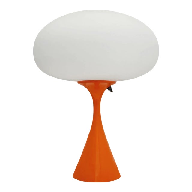 Mid-Century Design Table Lamp by Designline in Orange - Retro Mushroom Style For Sale