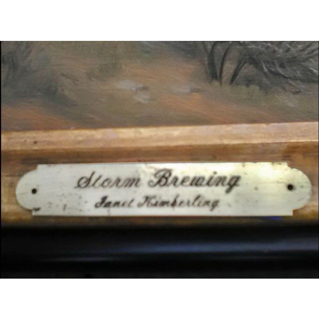 American Vintage, 1975 Janet W. Kimberling Landscape Oil Painting - Framed, Signed, 15” X 19” For Sale - Image 3 of 4