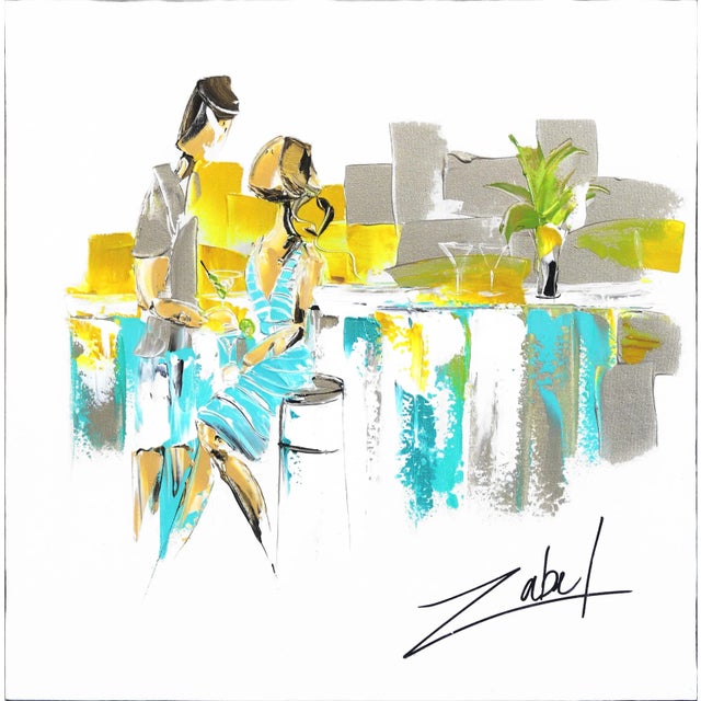 "Sunny Bistro" Original Artwork by Zabel For Sale