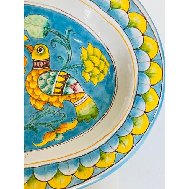 Ceramic Signed, Doves and Artichokes Deruta Made in Italy Majolica Wall Hanging For Sale - Image 7 of 10