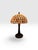 Striking vintage handcrafted seashell table lamp in the manner of Richard Hoosin, featuring a dramatic domed shade...