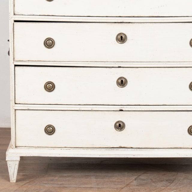 19th Century White Swedish Pine Chest of Four Drawers For Sale - Image 11 of 15