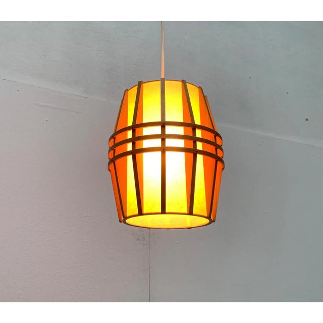 Mid-Century Wooden Cocoon Pendant Lamp For Sale - Image 4 of 18