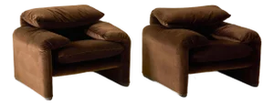 A Vico Magistretti "Maralunga" Chair in New Velvet, Cassina, 1970's.