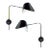 Serge Mouille 'Antony' Wall Lamps in Black - a Pair For Sale