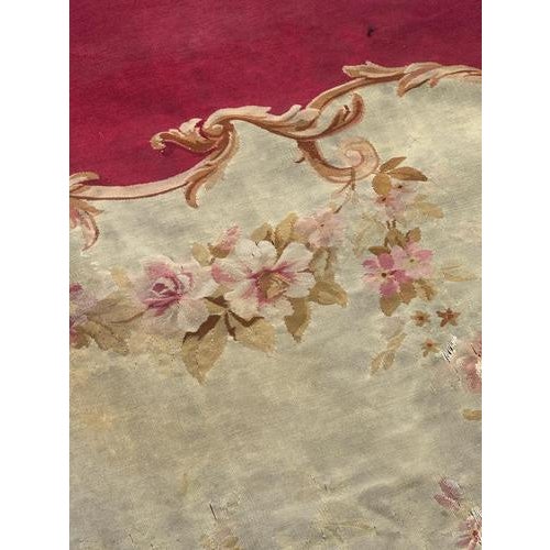 Green Antqie Aubusson Tapestry Sofa Cover, 1890s For Sale - Image 8 of 18