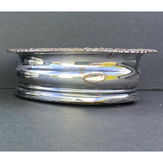 19th Century Antique Silverplate Wine Coasters - a Pair For Sale - Image 5 of 9