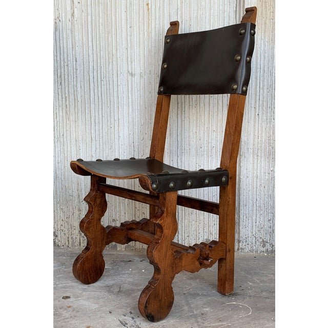 Wood 19th Century Set of Spanish Colonial Armchair and Two Chairs For Sale - Image 7 of 11