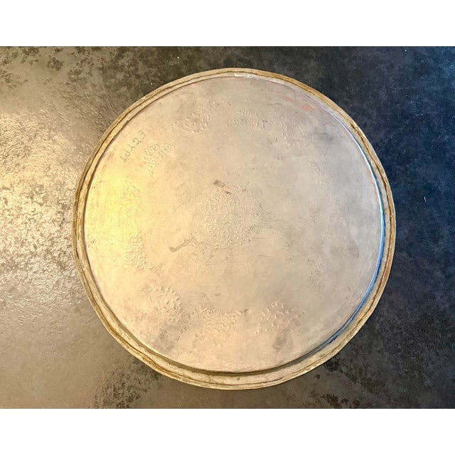 Mid 20th Century Mid-Century Modern Egyptian Copper Charger Plate With Engraved Gazelle Motif – Signed For Sale - Image 9 of 12