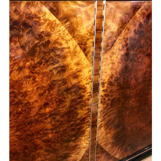 Black Bauhaus Sideboard with Gorgeous Round Walnut Veneer, Germany circa 1930 For Sale - Image 8 of 18