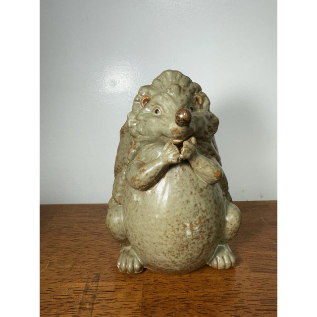 Hedgehog Figurine Vintage Ceramic Animal Statue Woodland Collectible For Sale - Image 4 of 8