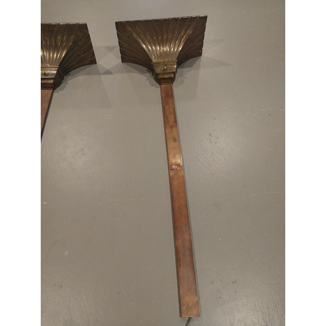 E.F. Chapman 1970s E F Chapman Solid Brass Empire Style Wall Sconces Pair For Sale - Image 4 of 11