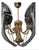 Vintage Black Murano Glass Vintage Chandelier, Lily Floral 1980s 5-Light Flush Mount For Sale - Image 12 of 13