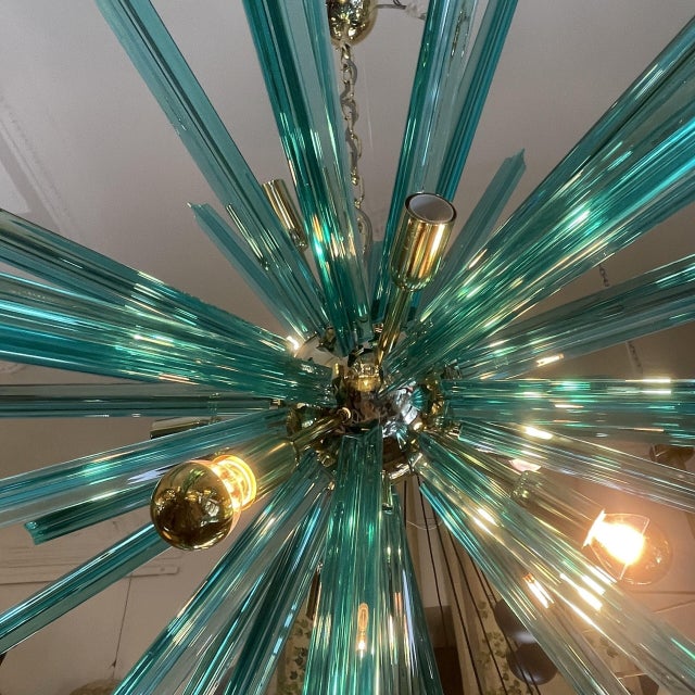 Aqua Green Trihedral Lamp For Sale - Image 3 of 7