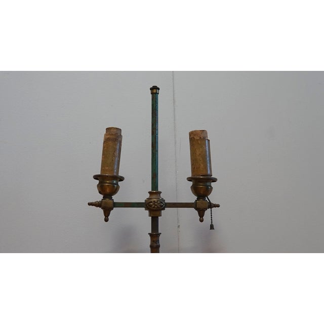 Rembrandt Antique Bouillotte Iron Tole Lamp, 1920s For Sale In Los Angeles - Image 6 of 12