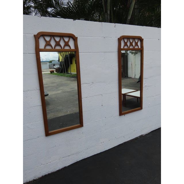 Brown Red Lion Mid Century Modern Bathroom Wall Mirror a Pair 6602 For Sale - Image 8 of 16