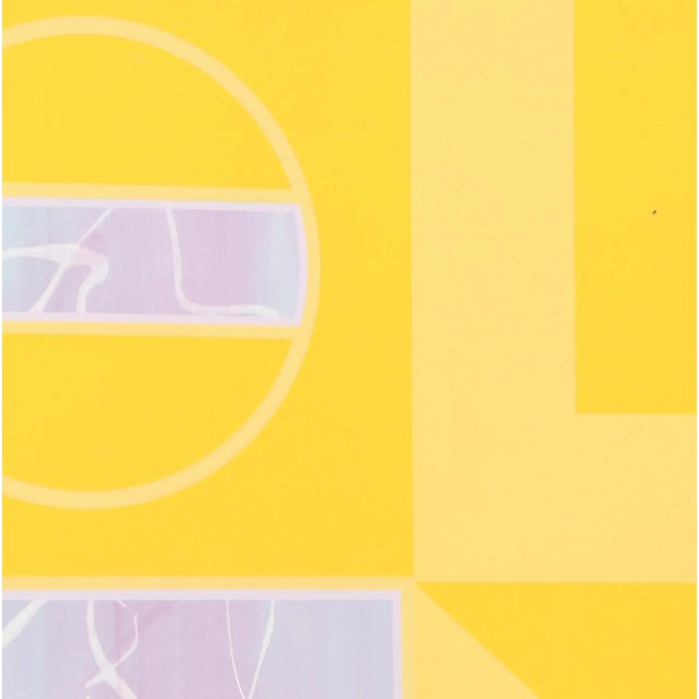 Abstract 1970s Yellow Silk Screen by Carmen Cicero For Sale - Image 3 of 4