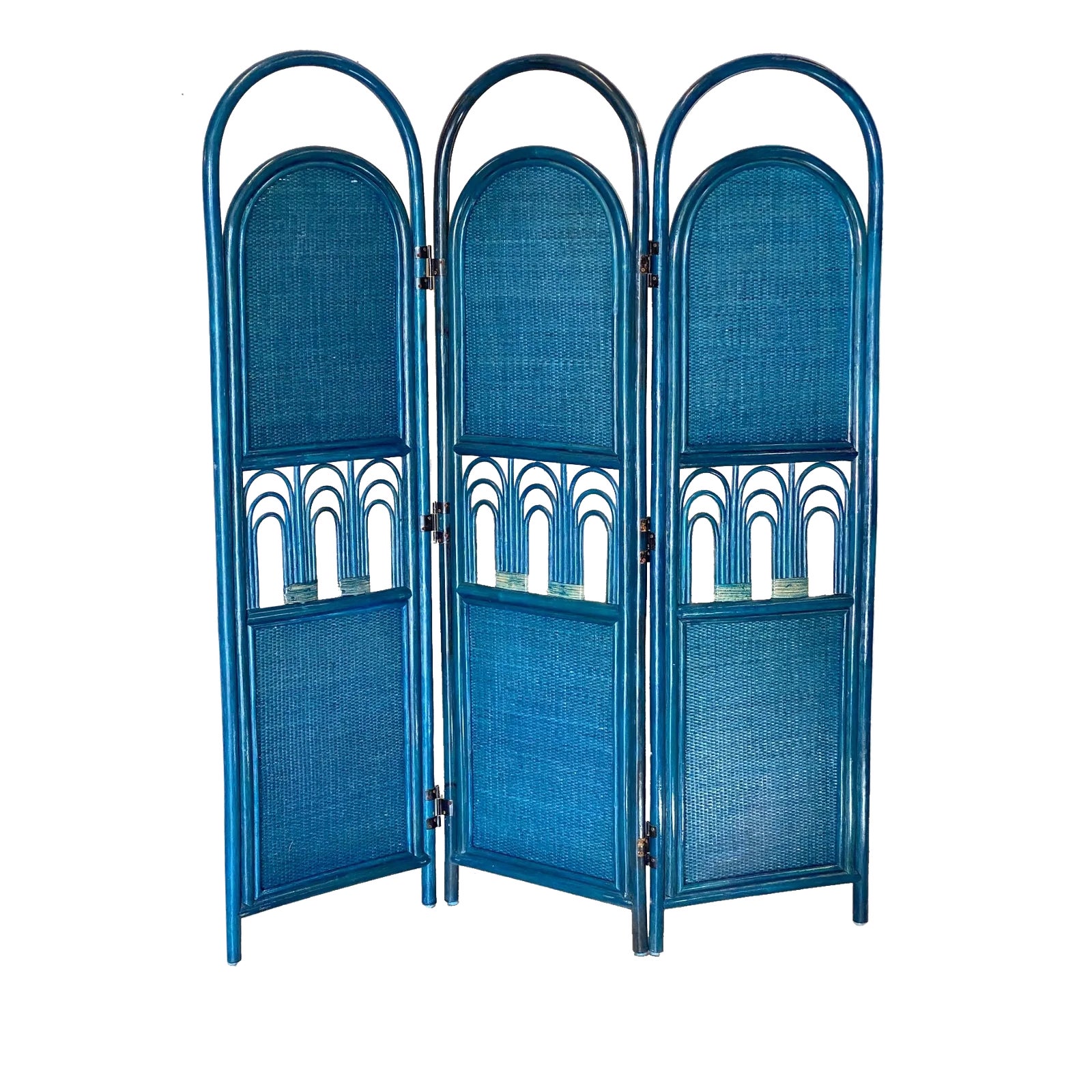 Bamboo and Wicker Room Divider, 1980s Chairish