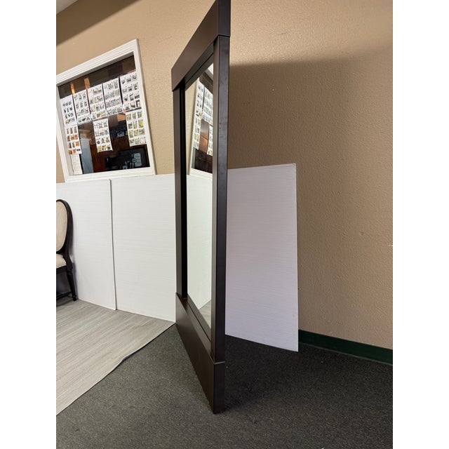 2010s Crate & Barrel Burnished Metal Floor Mirror For Sale - Image 5 of 11