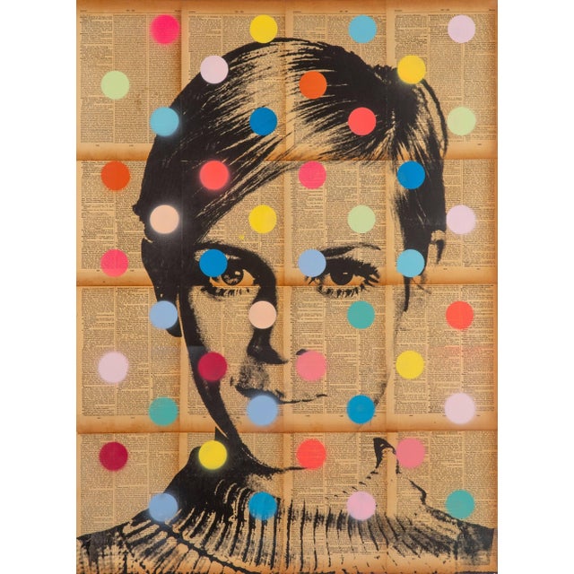 Figurative Twiggy Portrait Painting by Dane Shue For Sale - Image 3 of 3