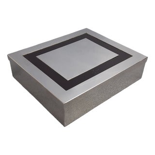 Mid-Century Jewelry Box in Chrome, Metal and Glass by Giacomo Sinopoli for Liwans, 1970s For Sale