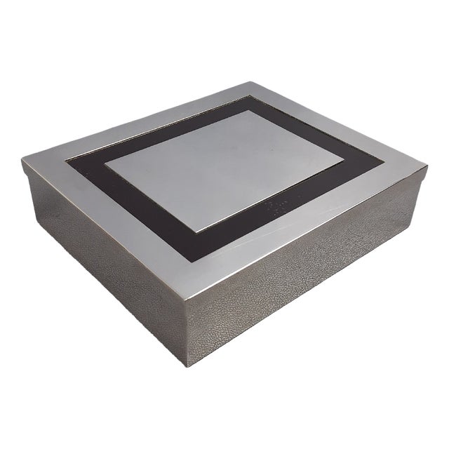 Mid-Century Jewelry Box in Chrome, Metal and Glass by Giacomo Sinopoli for Liwans, 1970s For Sale