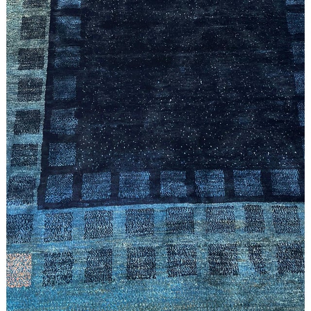 Mid 20th Century Handwoven Persian Tribal Gabbeh Rug – “Stars at Night” – 9'7" × 6'4" For Sale - Image 4 of 7