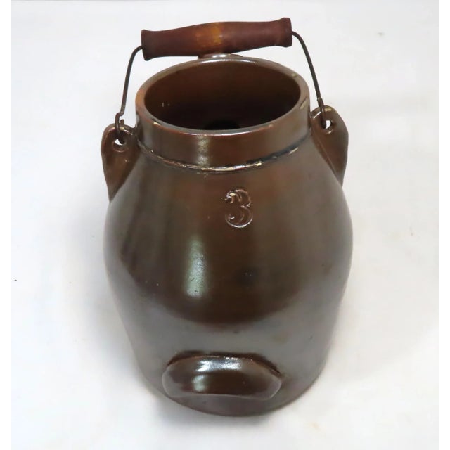 Antique American Primitive Stoneware Batter Pail - Jug Circa 1880s For Sale - Image 9 of 13