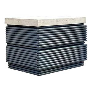 Stone Top Gray Lacquered Single Nightstand